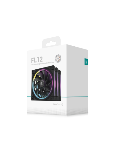 DEEPCOOL VENTOLE CASE FL12 NERA ARGB PWM BASSO RUMORE (kit 3 ventole) - immagine 2